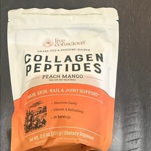 Live conscious collagen peptides peach mango new 12.4 oz